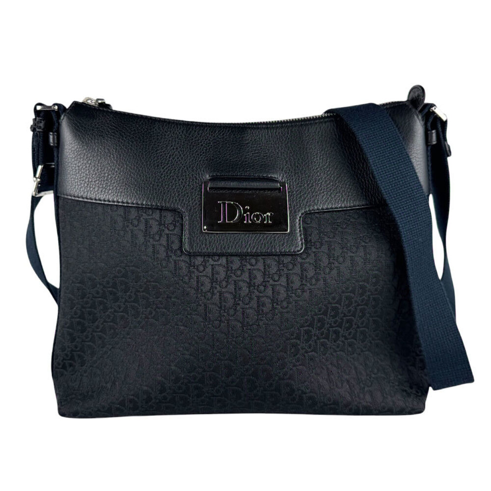 CHRISTIAN DIOR Black Leather Shoulder Bag